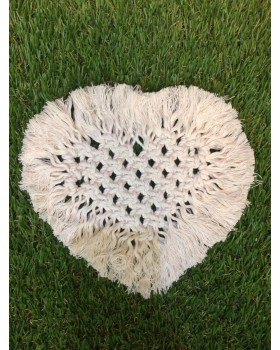 Handmade macrame heart shape tea coasters